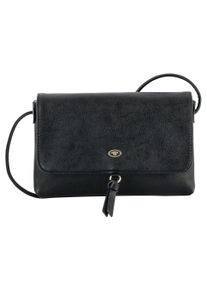 Tom Tailor Damen Umhängetasche "Luna", schwarz, Polyurethan, Polyurethan (PU), Taschen, mit hochglänzendem Logo und kleinem dekorativen Knoten
