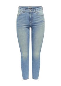 Only Damen Skinny-fit-Jeans "ONLRUSH MID WAIST SK RW ANK DNM MAS"light blau denim detail:grün tint, modisch, Gr. M, unifarben, Denim/Jeans,