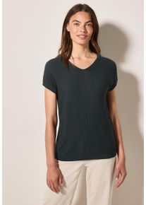 Cecil Damen V-Ausschnitt-Pulloverslate khaki, casual, Gr. XXL, unifarben, Web, 60% Baumwolle, 40% Viskose, Pullover, mit V-Ausschnitt