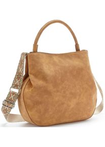 Vivance Damen Handtasche "Umhängetasche", braun, Lederimitat, aufgeraut, Taschen, Schultertasche, Henkeltasche im Western-Look, Crossbody Bag VEGAN