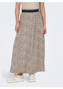 Only Damen Maxirock "ONLVENEDIG AOP LIFE LONG SKIRT"silber mink aop:lina small leo, modisch, Gr. S, bedruckt, Web, Obermaterial: 100% Viskose, Röcke
