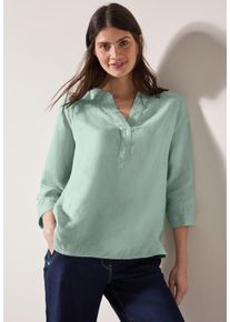 Cecil Damen Schlupfbluseice sage grün, casual, Gr. XL, unifarben, Web, Obermaterial: 100% Leinen, Blusen, mit 3/4-Arm und Turn-Up