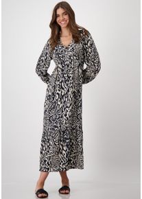 monari Damen Maxikleid, schwarz, modisch, Gr. 34, gemustert, animal-print, mehrfarbig, Web, Obermaterial: 100% Viskose, Kleider, mit Animalprint