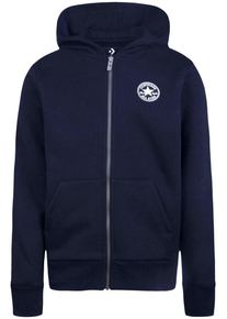 Converse Kinder Kapuzensweatjacke "CNVB FLEECE CTP CHEST CORE FZ", schwarz, sportlich, Gr. 164, Sweatware, Obermaterial: 60% Baumwolle, 40%