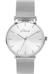 s.Oliver Damen Quarzuhr, silber, Armbanduhren, Armbanduhr, Damenuhr, analog, Edelstahlarmband