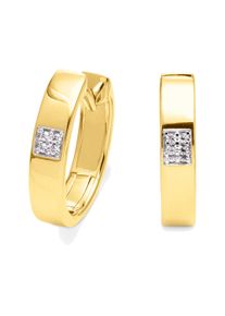 OROLINO Damen Paar Creolen "Gold 585 mit 6 Brillanten zus. 0,03ct.", ONE-SIZE, 0,03 ct SI = kleine Einschlüsse, Gold, gelb, Gold, Ohrringe