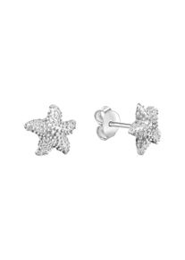 Vivance Damen Paar Ohrstecker "925/- Sterling Silber rhodiniert Seestern", ONE-SIZE, Silber 925 (Sterlingsilber), weiß, Silber 925 (Sterlingsilber),