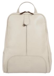 Samantha Look Cityrucksack, beige, Rindsleder, Leder, klassisch, Rucksäcke, echt Leder, Made in Italy