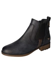 Mustang Shoes Damen Chelseaboots, Gr. 43, blau, Lederimitat, Elastischer Einsatz, klassisch, Schuhe, Schlupfstiefel, Stiefelette, Business Schuh in