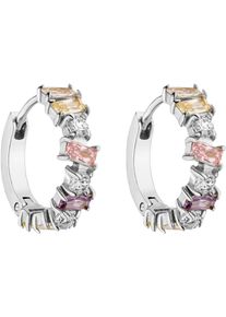 PURELEI Damen Paar Creolen "Schmuck Geschenk Fancy Ohrringe, 22421-Earring-Fancy", Edelstahledelstahlfarben, rosa, weiß, gelb, lila, rosa, weiß,