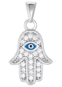 Amor Damen Ketten-Anhänger "Hamza Hand-Motiv mit Evil Eye Böser Blick magisches Auge, 2023239", Silber 925 (Sterlingsilber), 0,88 g, silber, Silber