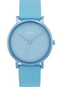 s.Oliver Damen Quarzuhr, blau, Armbanduhren, Armbanduhr, Damenuhr, Silikonarmband, analog