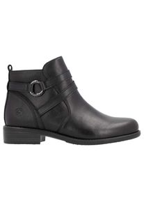 Remonte Damen Stiefelette, Gr. 40, schwarz, Leder, Lederimitat, klassisch, Schuhe, Businessschuh, Boots, Flats mit praktischem Innenreißverschluss