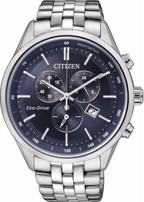 Citizen Herren Chronograph, silber, Armbanduhren, Armbanduhr, Herrenuhr, Solar, Stoppfunktion, Edelstahlarmband