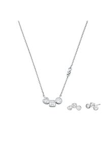 Michael Kors Damen Ohrring und Ketten Set "Schmuckset Multipack Schmuck Edelstahl PREMIUM, MKC1766SET MKC1767SET", silber, Silber 925