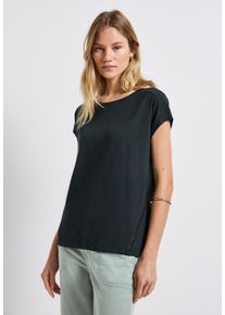 Street One Damen T-Shirtpine grove grün, casual, Gr. 38, unifarben, Web, Stoff, 50% Modal, 50% Baumwolle, Shirts, im soften Baumwoll-Mix