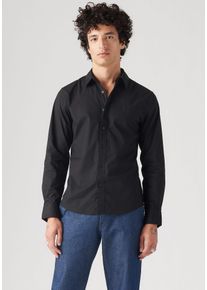 Levi's LEVI'S Herren Jeanshemd "BATTERY HM SHIRT SLIM", schwarz, casual, Gr. S, Denim/Jeans, Obermaterial: 98% Baumwolle, 2% Elasthan, Hemden, mit Logobadge