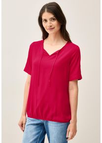 Cecil Damen Kurzarmbluseglazed apple rot, casual, Gr. XXL, unifarben, Stoff, 100% Viskose, Blusen, mit Elastiksaum