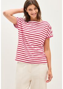 Cecil Damen T-Shirtglazed apple rot, casual, Gr. XL, gestreift, Obermaterial: 50% Baumwolle, 50% Modal, Shirts, mit Streifen Muster