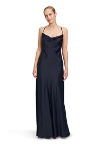 Vera Mont Damen Abendkleid "Vera Mont Abendkleid mit Wasserfallausschnitt", blau, feminin, Gr. 40, Obermaterial: 97% Polyester, 3% Elasthan. Futter: