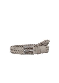 Marc O'Polo MARC O'POLO Damen Flechtgürtel "aus weichem Veloursleder", grau, Gr. 115, unifarben, Rindsleder, Gürtel