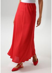 Aniston CASUAL Damen Maxirock, rot, casual, Gr. 46, unifarben, Web, Obermaterial: 100% Viskose, Röcke, in sommerlichen Farben