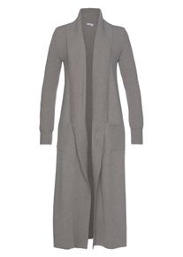 Lascana Damen Longstrickjacke, grau, modisch, Gr. 32, meliert, Strick, Obermaterial: 50% Viskose, 28% Polyester, 22% Polyamid, Strickjacken, mit