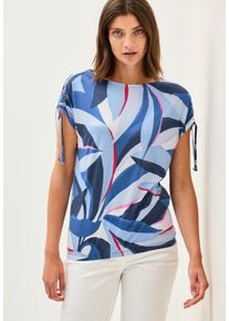 Cecil Damen T-Shirturban navy blau, casual, Gr. L, bedruckt, Obermaterial: 50% Baumwolle, 50% Modal, Shirts, mit All-Over Print