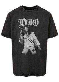Merchcode Herren T-Shirt "Merchcode DIO - Rainbow Photo Acid Washed Oversize Tee", schwarz, casual, Gr. XL, bedruckt, 100% Baumwolle, Shirts