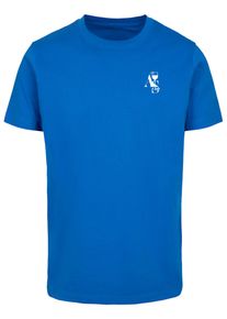 MisterTee Herren T-Shirt "MisterTee Herren A S Club Tee", blau, casual, Gr. M, bedruckt, 100% Baumwolle, Shirts