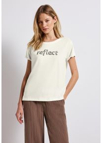 Street One Damen T-Shirt, weiß, casual, Gr. 36, unifarben, Web, Stoff, 50% Baumwolle, 50% Modal, Shirts, im soften Baumwoll-Mix