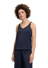 Vera Mont Damen Satinbluse "Vera Mont Satin-Bluse mit V-Ausschnitt", blau, festlich, Gr. 40, Satin, Obermaterial: 100% Polyester. Futter: 100%