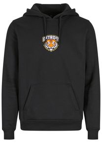 MisterTee Herren Kapuzensweatshirt "MisterTee Detroit Tiger Head Hoody", schwarz, Gr. XL, bedruckt, 65% Baumwolle, 35% Polyester, Sweatshirts