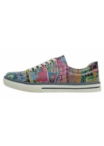 DOGO Damen Sneaker "Classic Schnürsneaker - Abstract Leaves Damen Sneaker", Gr. 37, rot, Lederimitat, Schuhe, Vegan