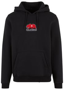 MisterTee Herren Kapuzensweatshirt "MisterTee California Bear Hoody", schwarz, Gr. XS, bedruckt, 65% Baumwolle, 35% Polyester, Sweatshirts