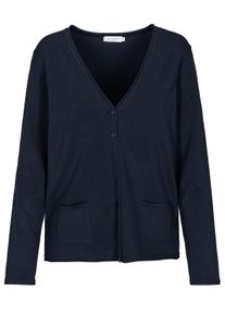 Clarina Damen Strickjacke "WALTER", blau, Gr. 42, unifarben, Obermaterial: 70% Viskose, 30% Polyamid., Strickjacken, Viskose-Polyamid Mischung
