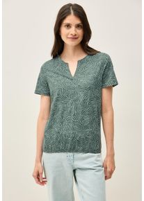 Cecil Damen T-Shirtschwarz balmy khaki, casual, Gr. XL, bedruckt, Web, 100% Baumwolle , Shirts, aus reiner Baumwolle