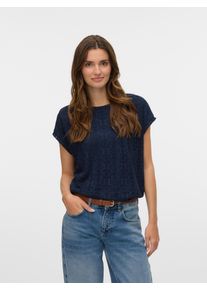 Véro Moda VERO MODA Damen T-Shirt "VMMAYA AVA SS TOP JRS VO", blau, modisch, Gr. XS, unifarben, Jersey, Obermaterial: 95% Polyester, 5% Elasthan, Shirts