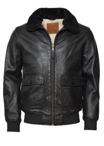 Top Gun Herren Lederjacke "TG2023002", schwarz, Gr. M, Obermaterial: 100% Lammleder / Futter: 100% Polyester / Wattierung: 100% Polyester / Strick: