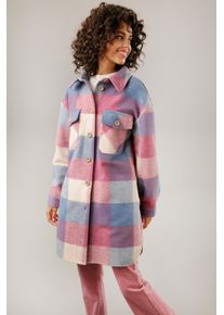 Aniston CASUAL Damen Fleecejacke, bunt, modisch, Gr. 32, kariert, gemustert, Fleece, Web, Obermaterial: 100% Polyester, Jacken, im Karo-Dessin