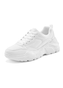 Lascana Damen Sneaker, Gr. 36, weiß, Obermaterial: 50% Lederimitat, 50% Textilmaterial. Futter: 100% Textilmaterial. Decksohle: 100% Textilmaterial.