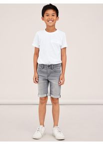 name it Jungen Shorts "NKMSILAS SLIM DNM L SHORT", grau, modisch, Gr. 92, Denim/Jeans, Obermaterial: 72% Baumwolle, 26% Polyester, 2% Elasthan, Hosen