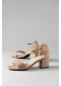 ANISTON SHOES Damen Sandalette, Gr. 39, grau, Textil, Veloursleder, elegant, Schuhe, Riemchensandale, Sommerschuh, Abendschuh in Weite G