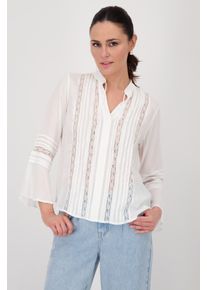 monari Damen Spitzenbluse "Bluse Spitze", beige, modisch, Gr. 34, unifarben, Web, Obermaterial: 100% Viskose, Blusen, Mit V-Ausschnitt
