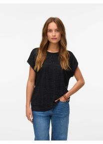 Véro Moda VERO MODA Damen T-Shirt "VMMAYA AVA SS TOP JRS VO", schwarz, modisch, Gr. S, unifarben, Jersey, Obermaterial: 95% Polyester, 5% Elasthan, Shirts