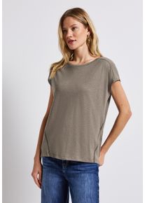 Street One Damen T-Shirtschwarz tumbled beige, casual, Gr. 46, unifarben, Web, Stoff, 50% Modal, 50% Baumwolle, Shirts, im soften Baumwoll-Mix