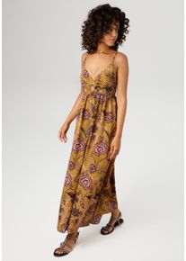 Aniston CASUAL Damen Sommerkleid, bunt, feminin, Gr. 36, bedruckt, geblümt, Web, Obermaterial: 100% Viskose, Kleider, mit farbharmonischen,