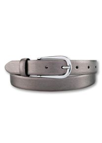 Bernd Götz BERND GÖTZ Damen Ledergürtel, grau, casual,feminin,klassisch,modisch, Gr. 75, unifarben, metallic, Leder, Gürtel, mit silberner Schließe