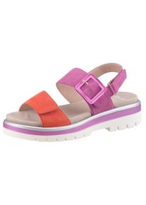 Ara Damen Plateausandaletten "MALAGA", Gr. 39, pink, Ziegenveloursleder, casual, Schuhe, Plateausandale, Klettschuh in Bequemweite G (= weit)