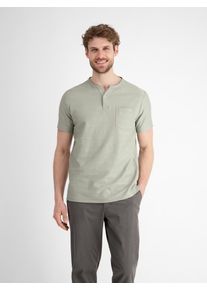 Lerros Herren Kurzarmshirttinted grau, casual, Gr. XXXL, unifarben, Single Jersey, Obermaterial: 100% Baumwolle, Shirts, mit Serafino-Kragen und